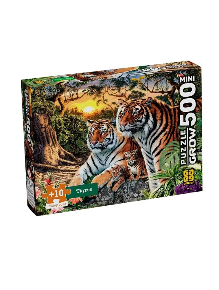 Mini Quebra-Cabeça: 1000 peças Tigres