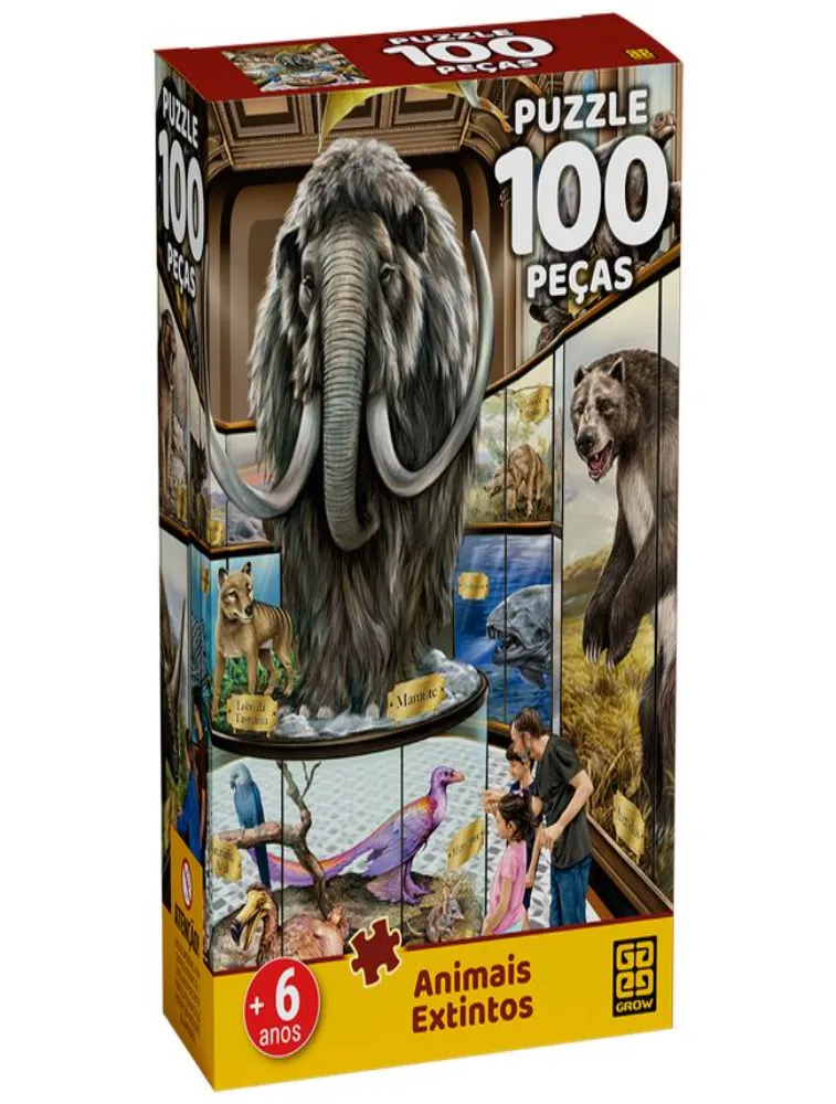 Quebra-Cabeça: 100 peças - Animais Extintos