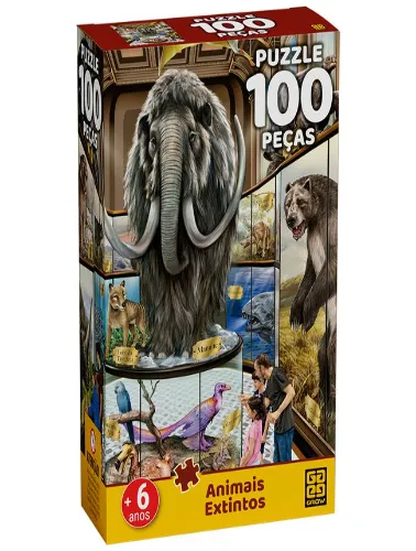 Quebra-Cabeça: 100 peças - Animais Extintos