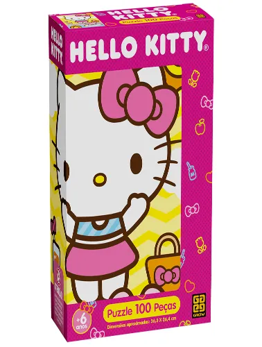 Quebra-Cabeça: 100 peças - Hello Kitty