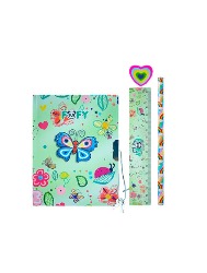 Kit Diário Borboletas 4 peças - Verde FOFY