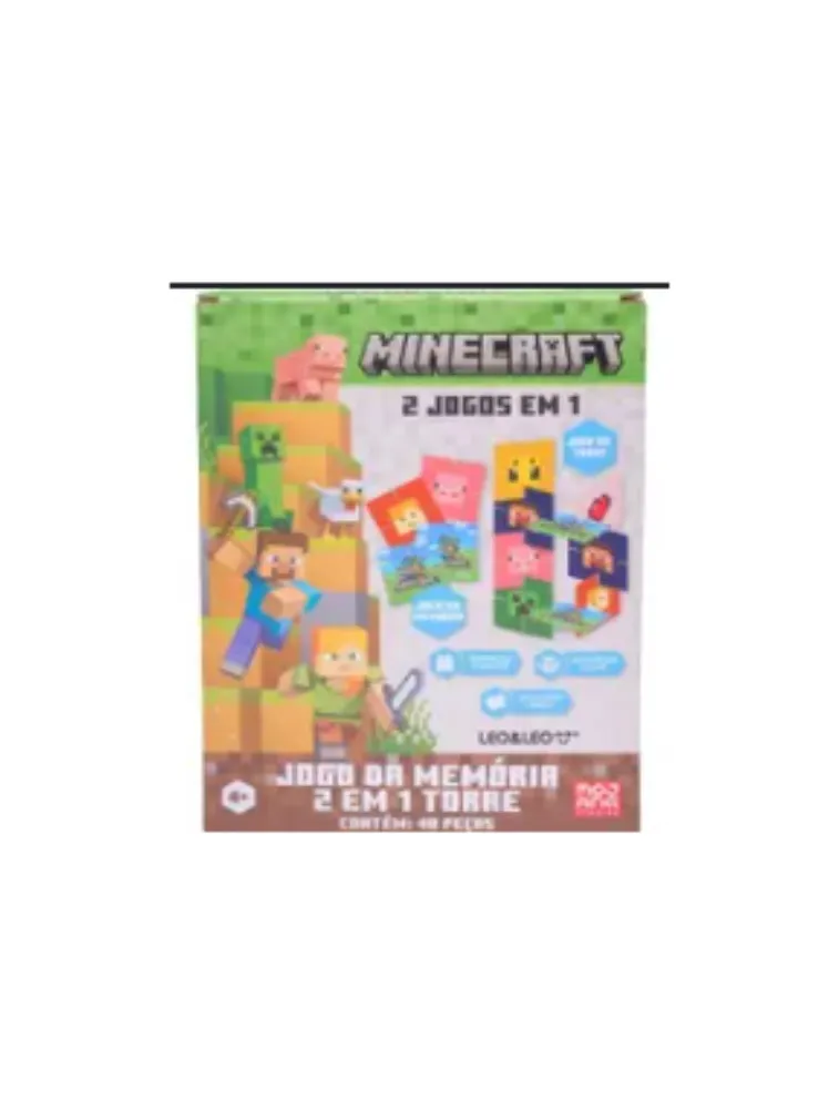 2 em 1: Jogo da Memória e Torre MINECRAFT