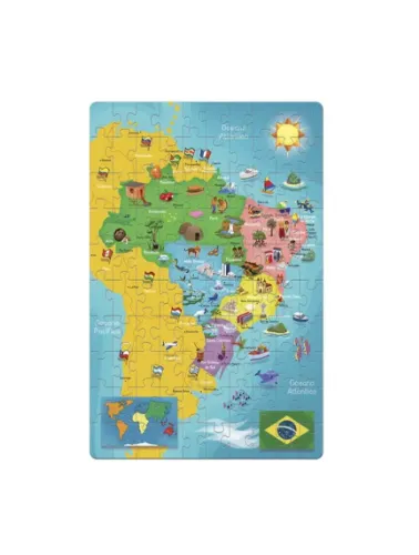 Quebra-Cabeça encapado: Mapa do Brasil - 100 peças