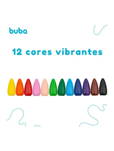 Meu Giz de Plástico 12 cores BUBA