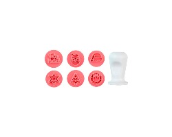 KIT CARIMBOS NATAL ILUMINADO ROSA BEBE (2 CM) C/7 BLUESTAR