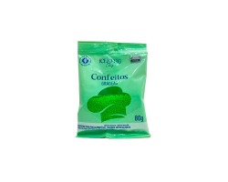 CONFEITO COLORIDO VERDE FOLHA 80G ICEBERG