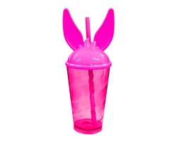 COPO 500ML TAMPA COELHO- PINK NEON TASIL