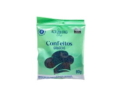 CONFEITO COLORIDO PRETO 80G ICEBERG