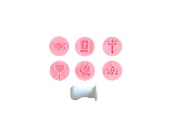 KIT CARIMBOS BATIZADO ROSA BEBE (2 CM) C/07  BLUESTAR