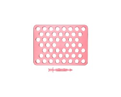 PLACA PORCIONADORA C/ EMPURRADOR 2 EM 1 ROSA BEBE (15 G)  BLUESTAR