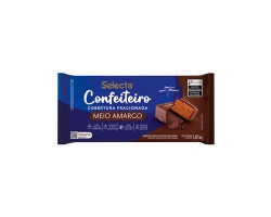 COBERTURA CONFEITEIRO SABOR CHOCOLATE MEIO AMARGO  1,01KG  SELECTA