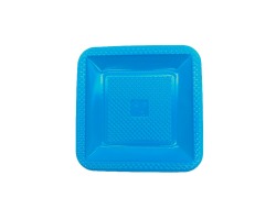 PRQAC-15 PRATO PLASTICO QUADRADO 15 CM AZUL CLARO C/10 FORFEST