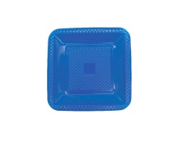 PRQAE-15 PRATO PLASTICO QUADRADO 15 CM AZUL ESCURO C/10 FORFEST