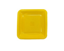 PRQAM-15 PRATO PLASTICO QUADRADO 15 CM AMARELO C/10 FORFEST