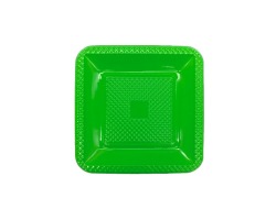 PRQVC-15 PRATO PLASTICO QUADRADO 15 CM VERDE CLARO C/10 FORFEST