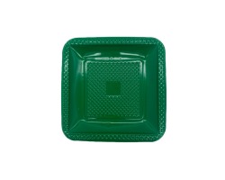 PRQVE-15 PRATO PLASTICO QUADRADO 15 CM VERDE ESCURO C/10 FORFEST