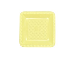 PRQYAM-15 PRATO PLASTICO QUADRADO 15 CM AMARELO CANDY C/10 FORFEST