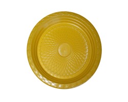 PRDR-18 PRATO PLASTICO 18 CM DOURADO C/10 FORFEST