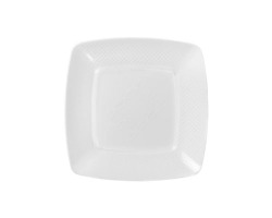 PRATO QUADRADO 18CM BRANCO C/10 STRAWPLAST