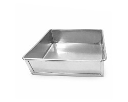 FORMA TORTA QUADRADA FUNDO FALSO 15X15X5 ALUMINIO CIRCULAR
