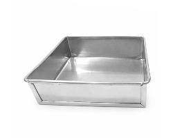 FORMA TORTA QUADRADA FUNDO FALSO 20X20X5 ALUMINIO CIRCULAR