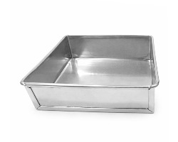 FORMA TORTA QUADRADA FUNDO FALSO 25X25X5 ALUMINIO CIRCULAR