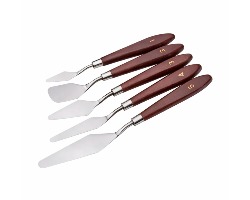 KIT ESPATULAS DE INOX P/ PINTURA ARTISTICA C/05 SILVER PLASTIC