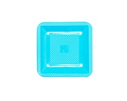 PRQYAC-15 PRATO PLASTICO QUADRADO 15 CM AZUL CANDY  C/10 FORFEST