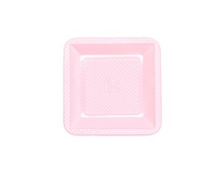 PRQYRS-15 PRATO PLASTICO QUADRADO 15 CM ROSA CANDY  C/10 FORFEST