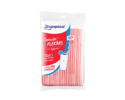 CANUDO FLEX SACHE 6MM  VERMELHO C/100 STRAWPLAST