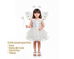 FANTASIA FADA SAIA FLORIDA   BRANCO FOX IMPORT