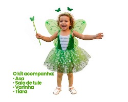 FANTASIA FADA SAIA FLORIDA  VERDE FOX IMPORT