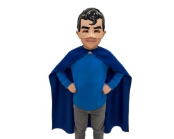 KIT CAPA + MASCARA AZUL SUPER MAN  ALPHAFESTAS