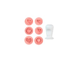 KIT CARIMBOS CORACOES ROSA BEBE (2 CM)  BLUESTAR