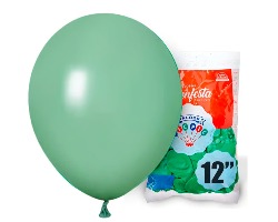 BALAO LISO RED. 12 VERDE EUCALIPTO  25 UN PIC PIC