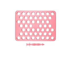 PLACA PORCIONADORA C/ EMPURRADOR 2 EM 1 ROSA BEBE (18 G)  BLUESTAR