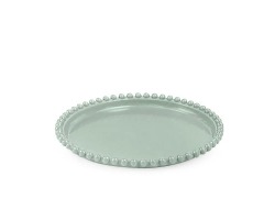 BANDEJA REDONDA PEROLA 18CM- VERDE EUCALIPTO TASIL