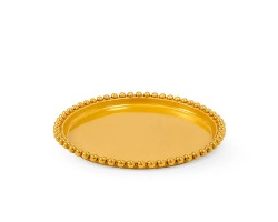 BANDEJA REDONDA PEROLA 18CM- DOURADA TASIL
