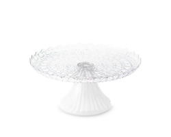 BOLEIRA CAKE RENDA ESMERAL. 22X10CM- TRANSPARENTE TASIL