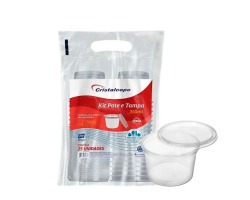KIT PP REDONDO 350 ML TR C/25 CRISTALCOPO