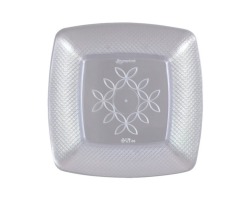 PRATO QUAD 21CM CRISTAL C/10 STRAWPLAST