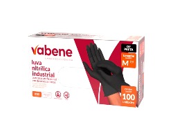 LUVA NITRILICA PRETA G  C/100UN VABENE