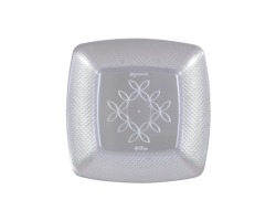PRATO QUADRADO 18CM CRISTAL C/10 STRAWPLAST