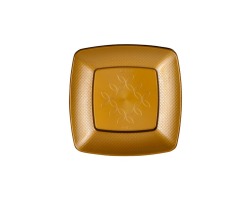 PRATO QUADRADO 15CM DOURADO C/10 STRAWPLAST