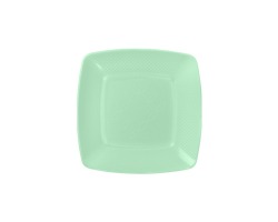 PRATO QUADRADO 15CM VERDE CANDY C/10 STRAWPLAST
