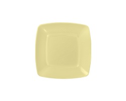 PRATO QUADRADO 15CM AMARELO CANDY C/10 STRAWPLAST