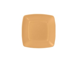 PRATO QUADRADO 15CM LARANJA CANDY C/10 STRAWPLAST