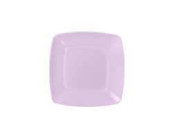 PRATO QUADRADO 15CM LILAS CANDY C/10 STRAWPLAST