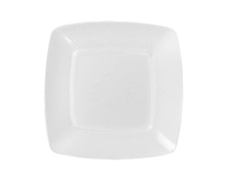 PRATO QUADRADO 21CM BRANCO C/10 STRAWPLAST