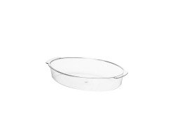 TRAVESSA ACRILICA OVAL PEQ. 19X28CM C/TAMPA - TRANSPARENTE TASIL